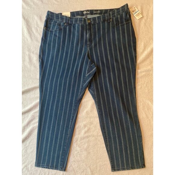 NWT Style & Co denim pinstrip jeans. Size 20w - Picture 1 of 6